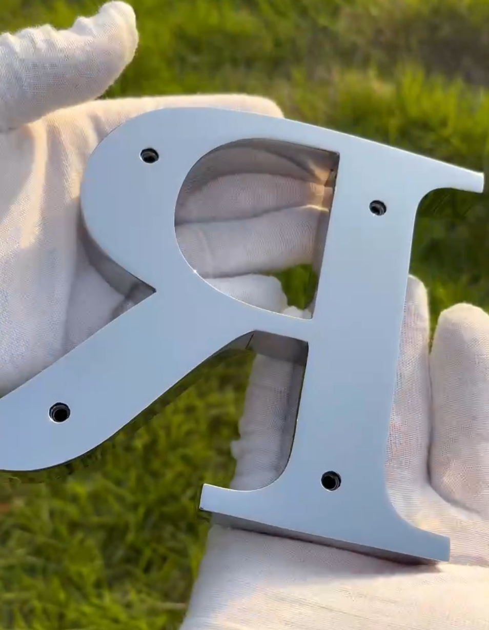 Custom Fabricated Mirror Polished Stainless Steel 3D Letters